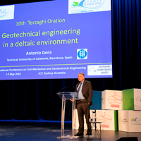 Professor Antonio Gens delivers the Terzaghi Oration